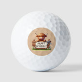 Cool Happy Vatertag Hochland Kuh Golfball (Vorderseite)