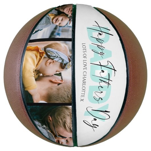 Cool Happy Vathers Day Daddy 3 FotoCollage Basketball (Vertikal)