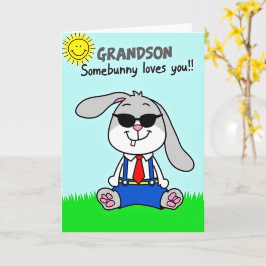 Cool Hare Smiling Fun Day Card Karte (Gelbe Blume)
