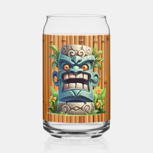 Cool Hawaii tiki Kopf Party Dosenglas (Vorderseite)