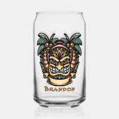 Cool Hawaii tiki Party Name hinzufügen Dosenglas (Vorderseite)