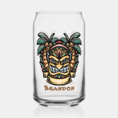 Cool Hawaii tiki Party Name hinzufügen Dosenglas (Rückseite)