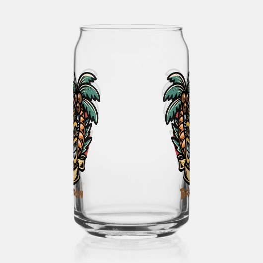 Cool Hawaii tiki Party Name hinzufügen Dosenglas (Rechts)