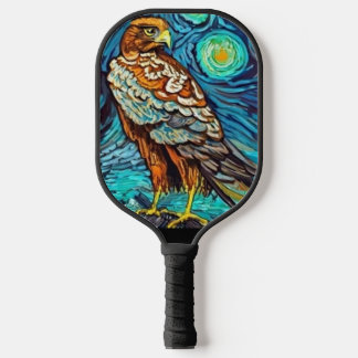 Cool Hawk Starry Night Art Pickleball Schläger