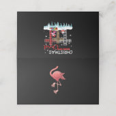Cool Headless Flamingo Halloween Kostüm Funny Platzkarte (Außenseite Aufgefaltet)