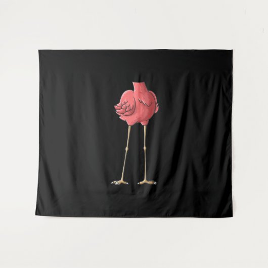Cool Headless Flamingo Halloween Lazy Wandteppich (Vorderseite (Horizontal))