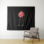 Cool Headless Flamingo Halloween Lazy Wandteppich (Beispiel (Horizontal))