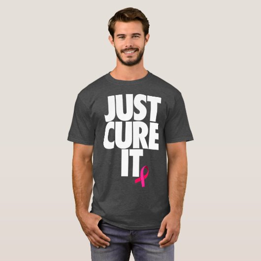 Cool heilen Sie einfach den rosa Ribbon Brustkrebs T-Shirt (Vorne ganz)