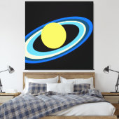 Cool-hellgelber Saturn Leinwanddruck (Insitu (Schlafzimmer))