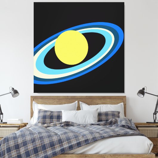 Cool-hellgelber Saturn Leinwanddruck (Insitu (Schlafzimmer))