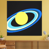 Cool-hellgelber Saturn Leinwanddruck (Insitu (Wohnzimmer))