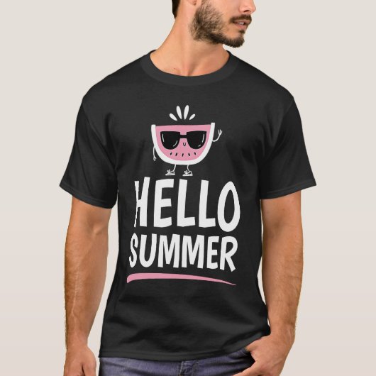 Cool Hello Summer Watermelon Sonnenbrillen Melon G T-Shirt (Vorderseite)