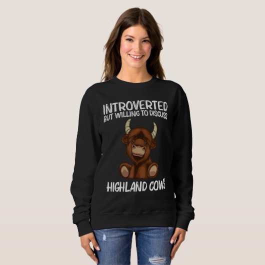 Cool Highland Cow For Men Women Scottish Cattle Co Sweatshirt (Vorne ganz)