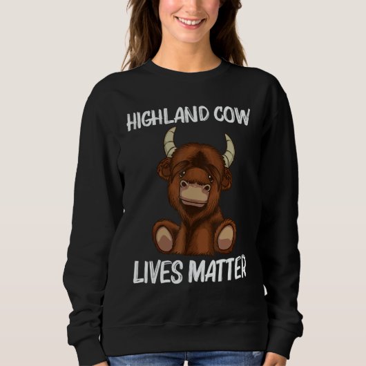 Cool Highland Cow For Men Women Scottish Cattle Co Sweatshirt (Vorderseite)