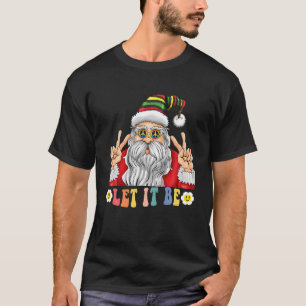Cool Hippie Fashion Santa Claus Peace Sign Christm T-Shirt