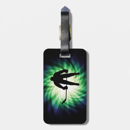 Cool Hockey Player Gepäckanhänger (Rückseite vertikal)