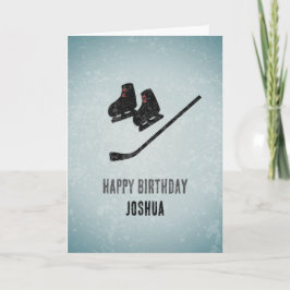 Cool Hockey Thema Ice Texture Männchen Geburtstag Karte