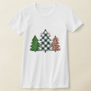 Cool Holiday Roter Karo Weihnachtsbaum T-Shirt