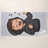 Cool Hoodie Boy Singsticker 🎧 | Music Lover A Strandtuch (Vorderseite)