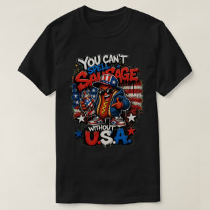  Cool Hot Dog USA Graffiti Streetwear T-Shirt