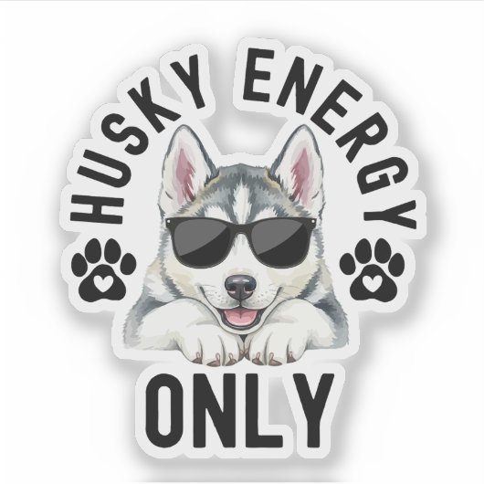 Cool Husky Dog Energy Aufkleber (Vorderseite)