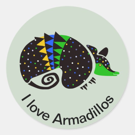 Cool I Liebe ARMADILLOS - Wildtiere Runder Aufkleber (Vorderseite)