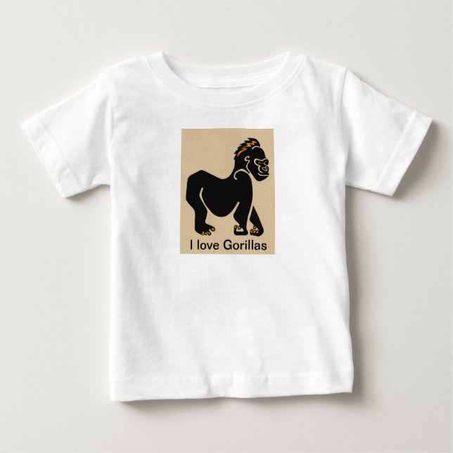 Cool I Liebe GORILLAS - Tiergrafik - Baby T-shirt (Vorderseite)