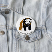 Cool I Liebe GRIZZLY Bars - Wildtiere - Natur Button (Beispiel)