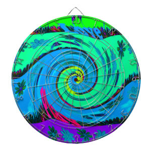 Cool I Liebe Hawaii: Design von Blumenmustern für  Dartscheibe