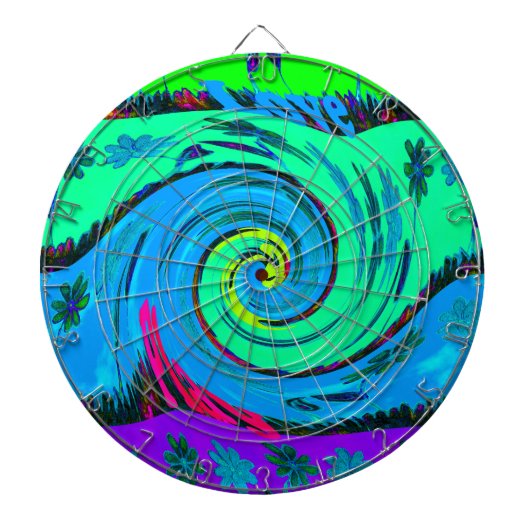 Cool I Liebe Hawaii: Design von Blumenmustern für  Dartscheibe (vorne)