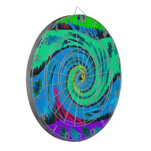 Cool I Liebe Hawaii: Design von Blumenmustern für Dartscheibe (Vorderseite Links)