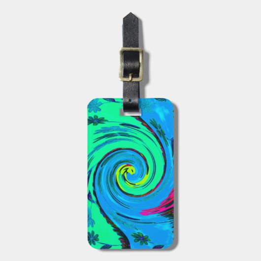 Cool I Liebe Hawaii: Design von Blumenmustern für Gepäckanhänger (Vorderseite vertikal)