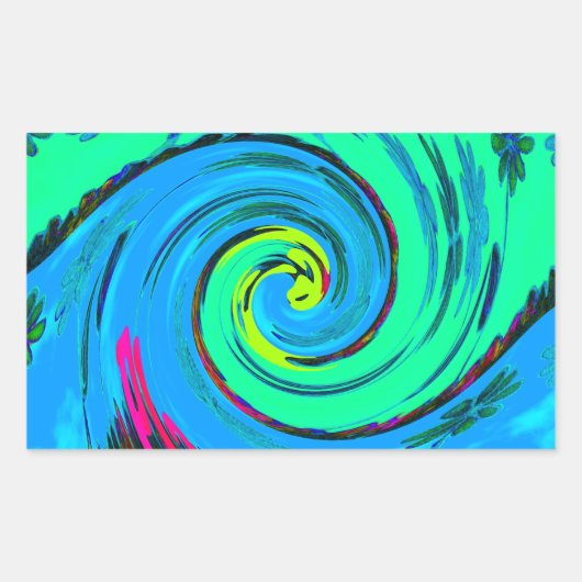 Cool I Liebe Hawaii: Design von Blumenmustern für  Rechteckiger Aufkleber (Vorderseite)