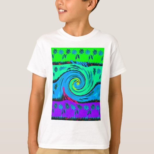 Cool I Liebe Hawaii: Design von Blumenmustern für T-Shirt (Vorderseite)