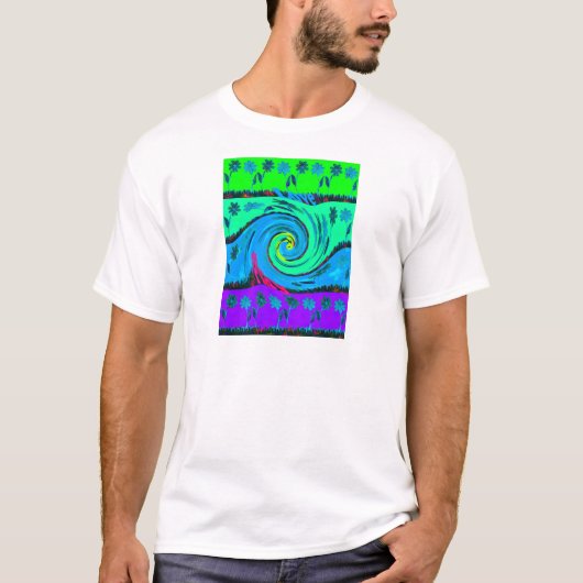 Cool I Liebe Hawaii: Design von Blumenmustern für  T-Shirt (Vorderseite)