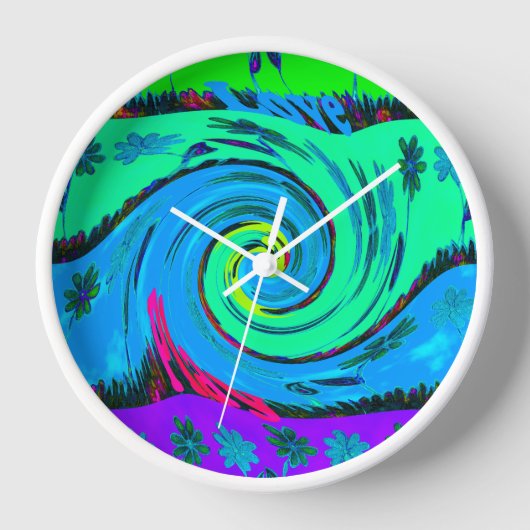 Cool I Liebe Hawaii: Design von Blumenmustern für  Uhr (Vorderseite)