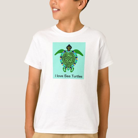 Cool I Liebe Sea TURTLES - Meerestiergrafiken T-Shirt (Vorderseite)