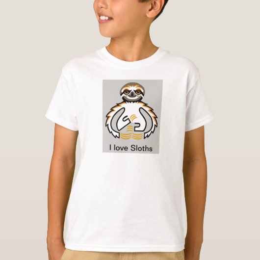 Cool I Liebe SLOTHS - Tiergrafik - Wildtiere T-Shirt (Vorderseite)