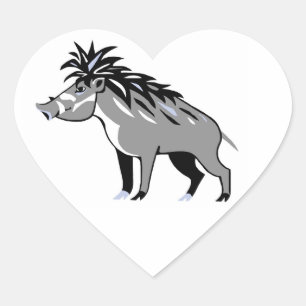 Cool I Liebe Warty PIGS - Tierfreund - Warthos Herz-Aufkleber