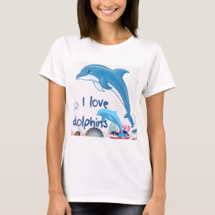 Cool I Love Delphine Quotes Dolphin Liebhaber T-Shirt