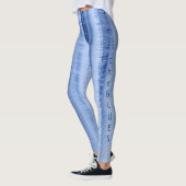 Cool Icy Light Blue Stripes Chic Leggings (Links)