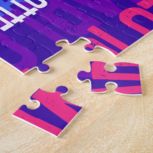 Cool IHRER NAME Wiederholungsmuster Puzzle (Seite)