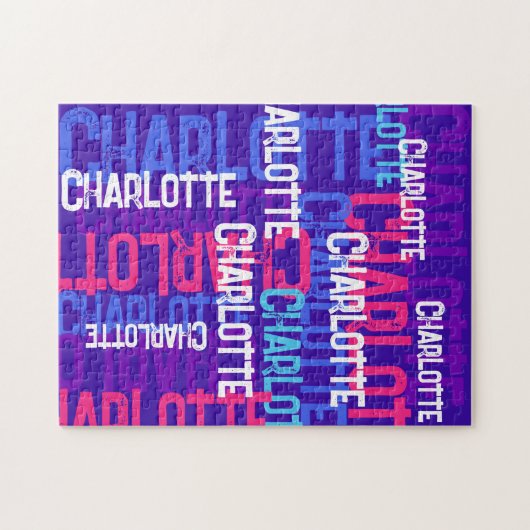 Cool IHRER NAME Wiederholungsmuster Puzzle (Horizontal)