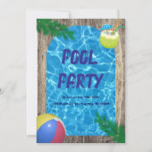 COOL! 🏖️ im Sommer - Pool Party Einladung (Vorderseite)