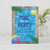 COOL! 🏖️ im Sommer - Pool Party Einladung (Stehend Vorderseite)