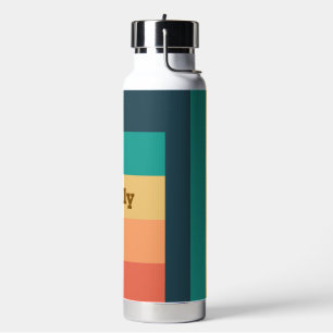 Cool im Stil bleibe - Retro gestreift Trinkflasche