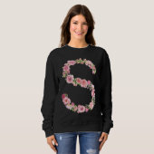Cool Initial Alphabet Monogram Flowers Floral Let Sweatshirt (Vorne ganz)