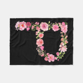 Cool Initial Alphabet Monogram Flowers Floral Lett Fleecedecke (Vorderseite (Horizontal))