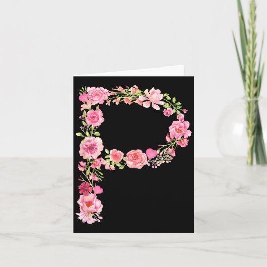 Cool Initial Alphabet Monogram Flowers Floral Lett Karte (Vorderseite)