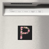 Cool Initial Alphabet Monogram Flowers Floral Lett Magnet (In Situ (Geschirrspüler))